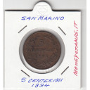 1894 5 Centesimi Rame Sigillato San Marino Quasi Spl
